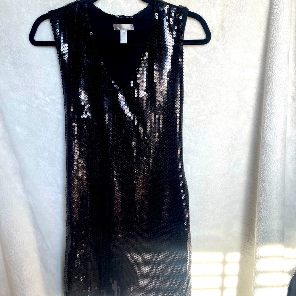 Black sequins mini dress